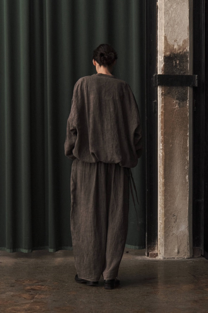 Multi-pleat relaxed-fit trousers