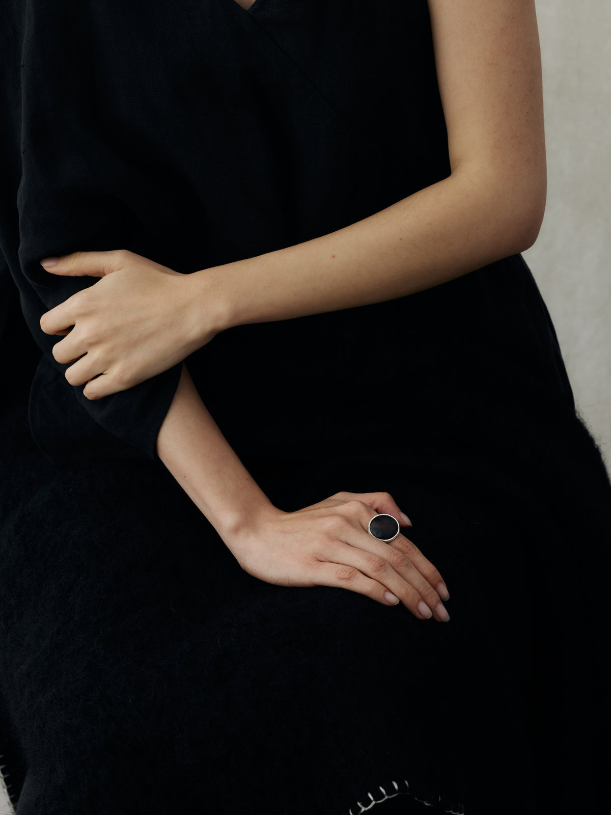 Little Fulfillment Sterling Silver & Ebony Ring