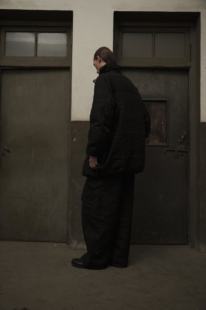 Panelled Construction Trousers (Black)