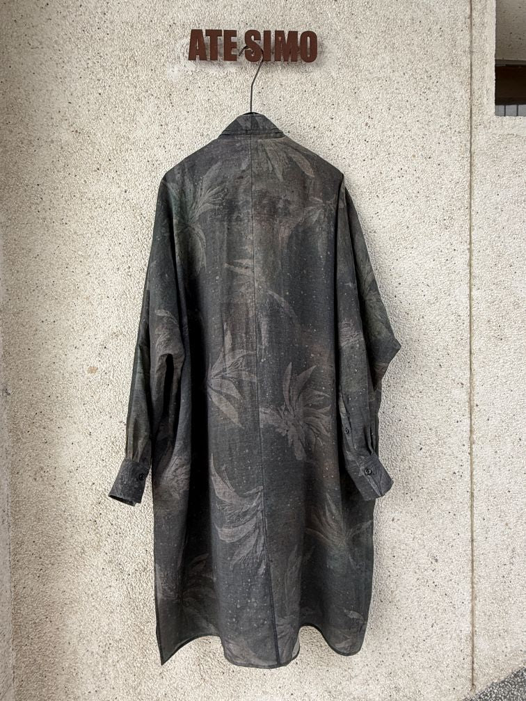 Cowl Neck Long Shirt (Grey)