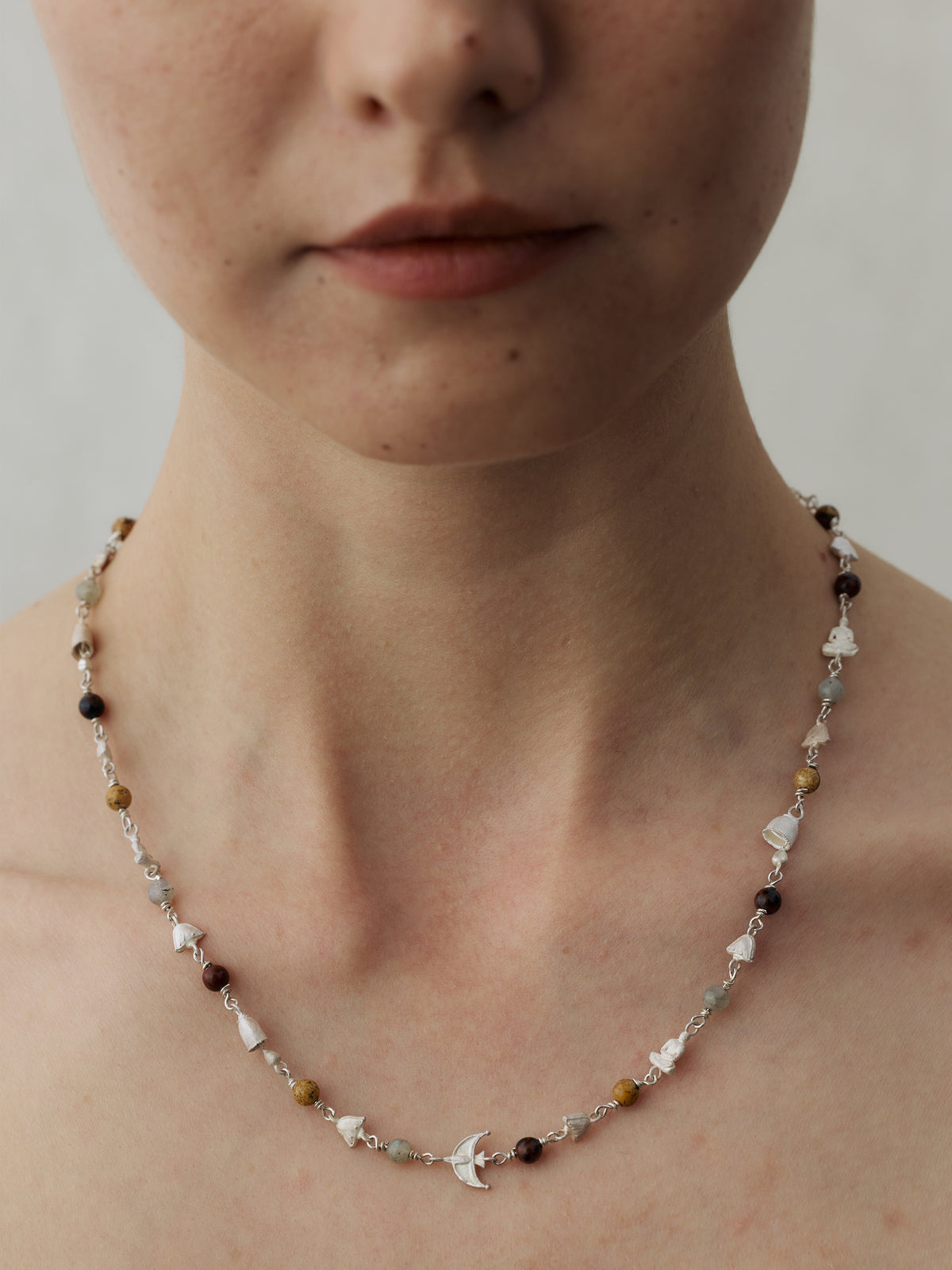 Qianshan Sterling Silver Multi-Gem Necklace