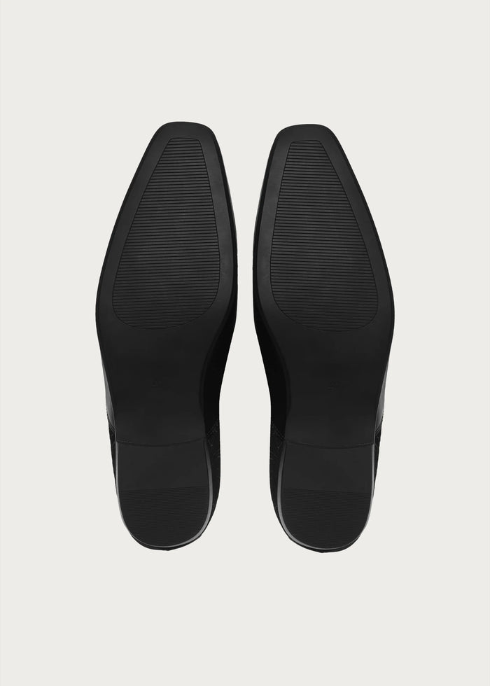 Flower-Patterned Pointed Mules