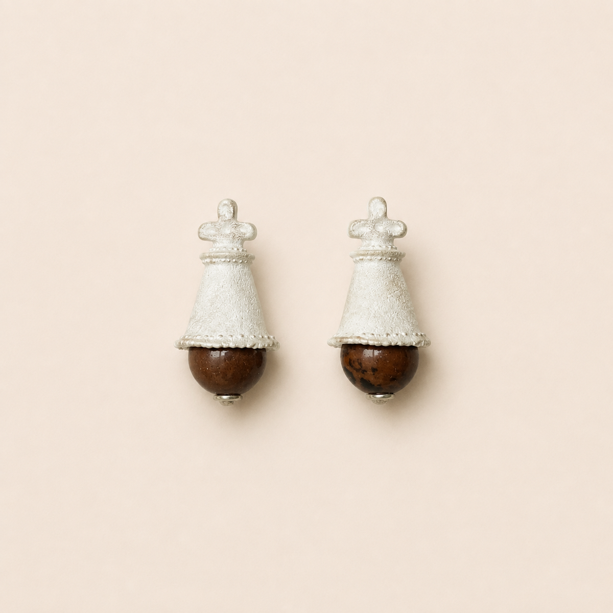 Jingsi Bell Sterling Silver Golden Swan Stone Stud Earrings