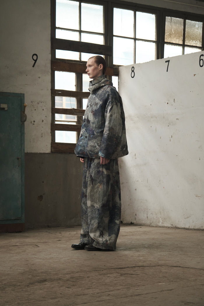Drawstring Wide-Leg Trousers (Digital Printed)