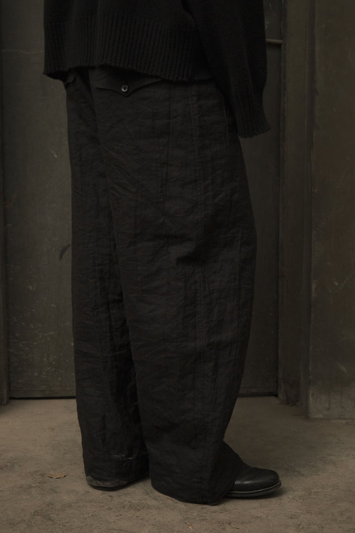 Panelled Construction Trousers (Black)
