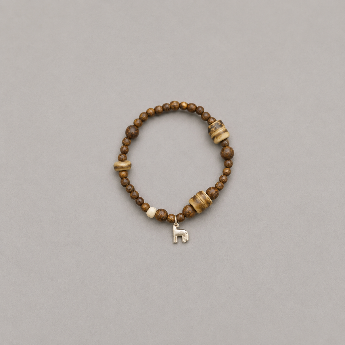 Youma Sterling Silver, Black Gold & Coconut Shell Bracelet