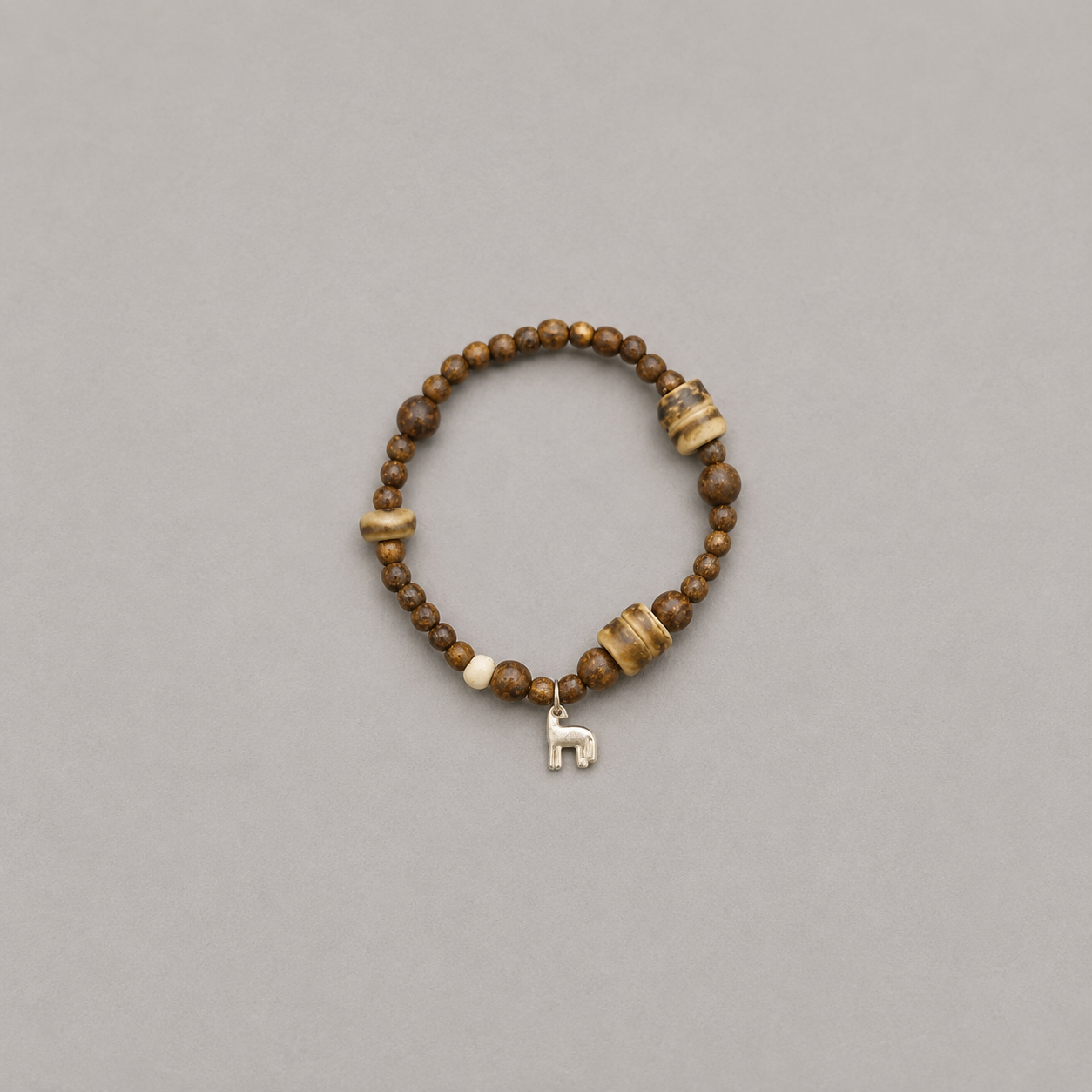 Youma Sterling Silver, Black Gold & Coconut Shell Bracelet