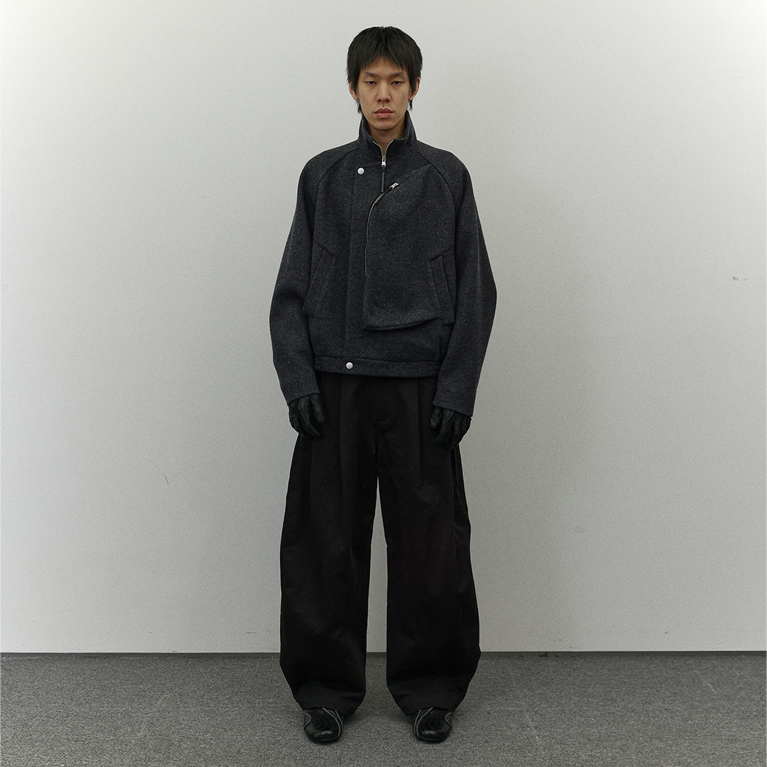 Pleated Cocoon Pants (Black)