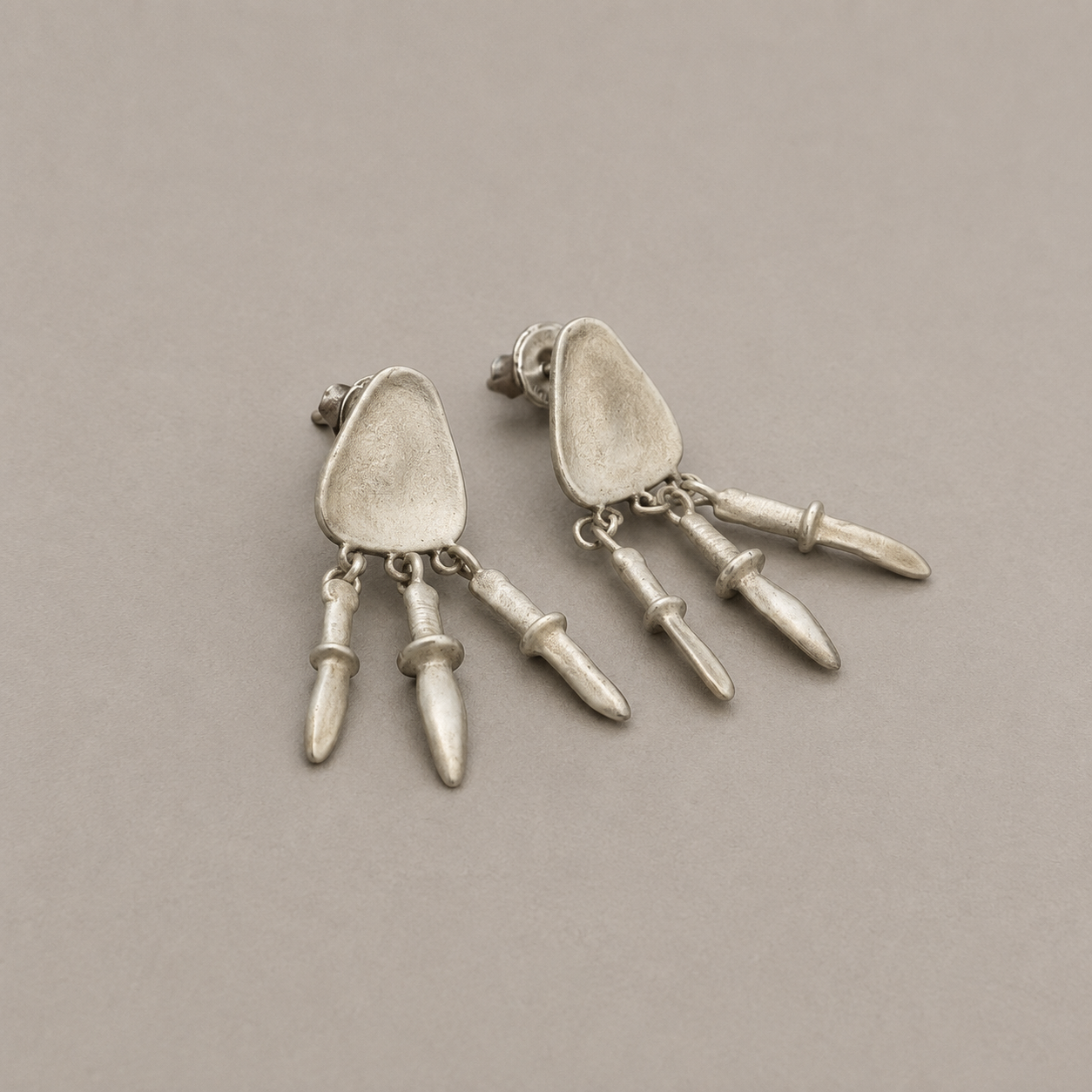 Zhi Mang Wind Chime Sterling Silver Drop Earrings