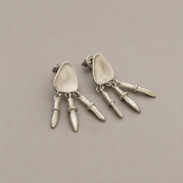 Zhi Mang Wind Chime Sterling Silver Drop Earrings