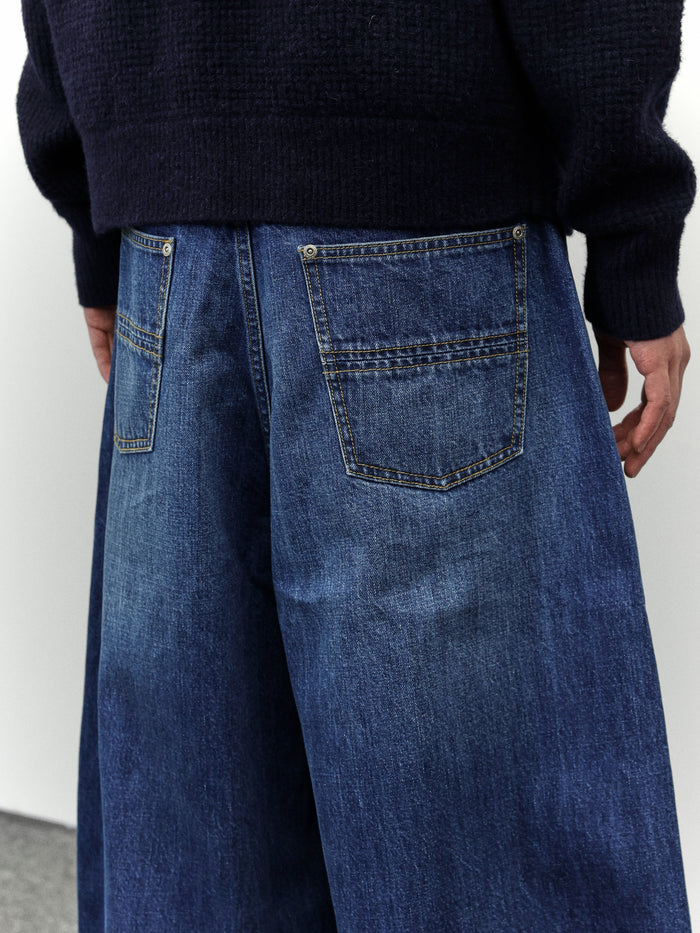 Washed Cocoon Jeans (Dark Indigo)