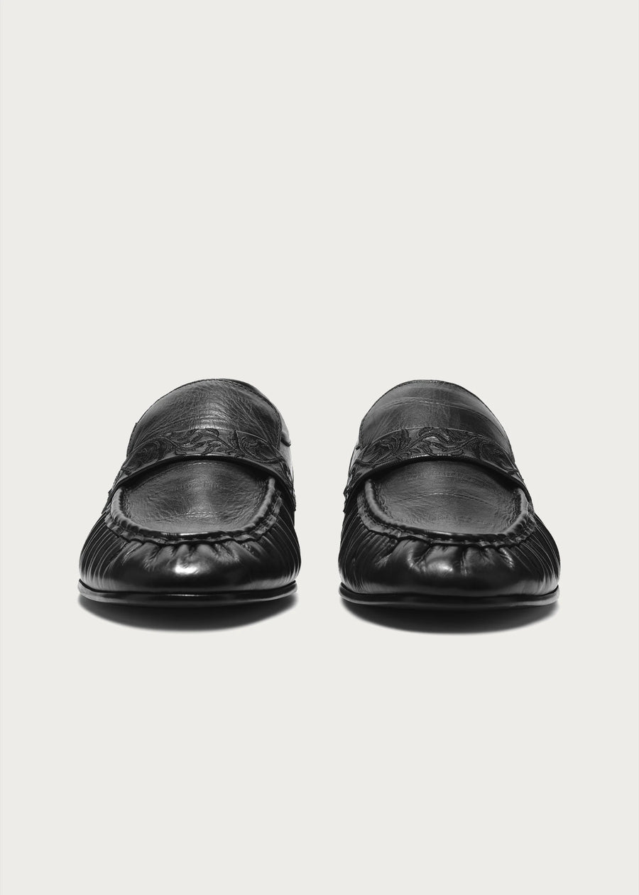 Vine-Engraved Loafers