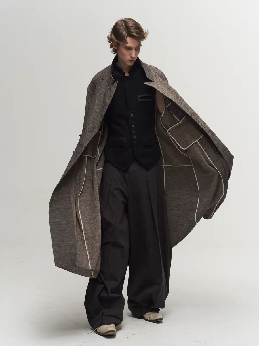 Curved High-Waist Lantern Pants