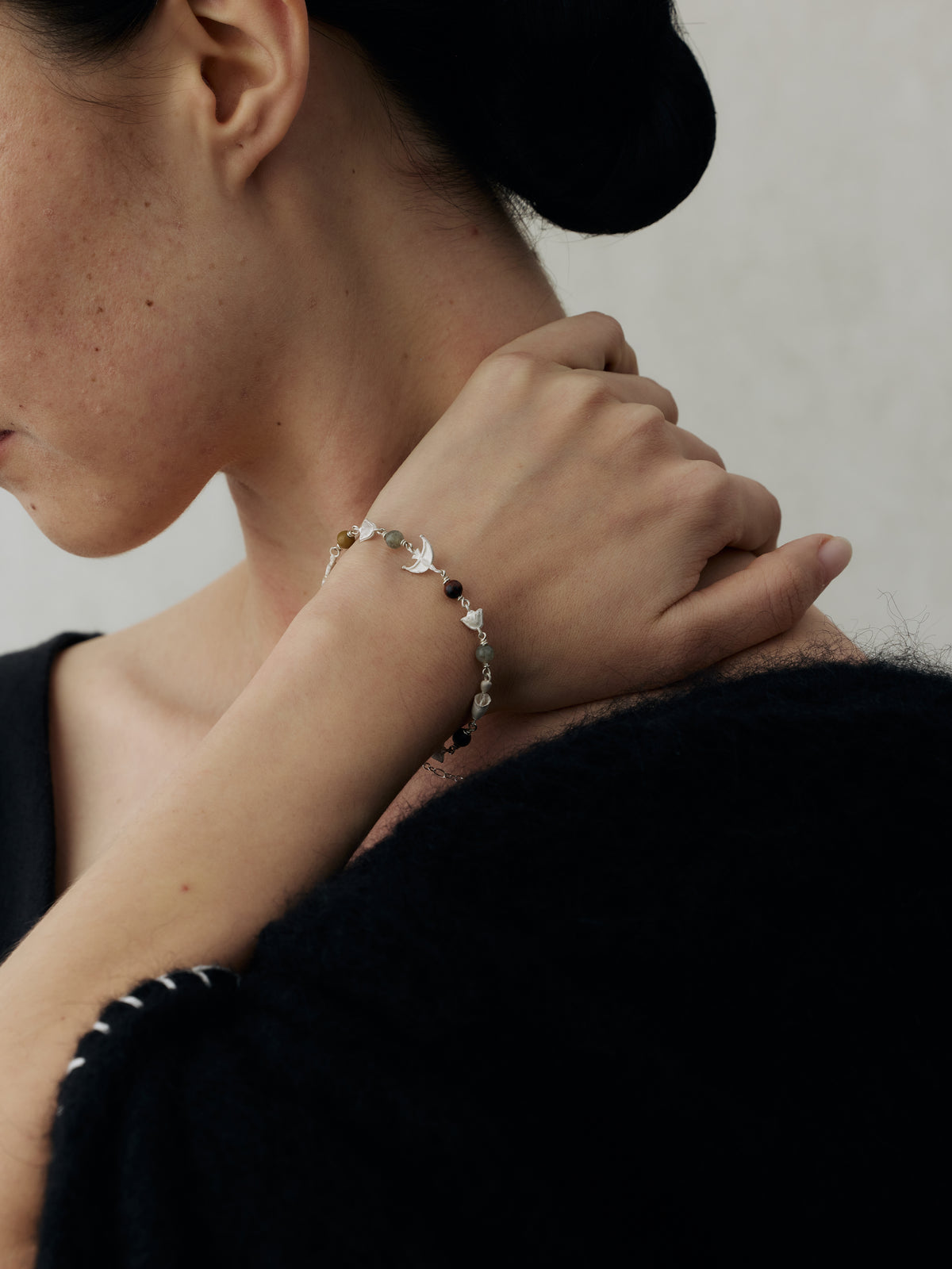 Qianshan Sterling Silver Multi-Gem Bracelet