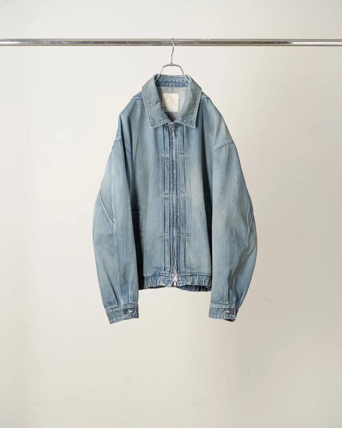 Aging Denim Tuck Jacket