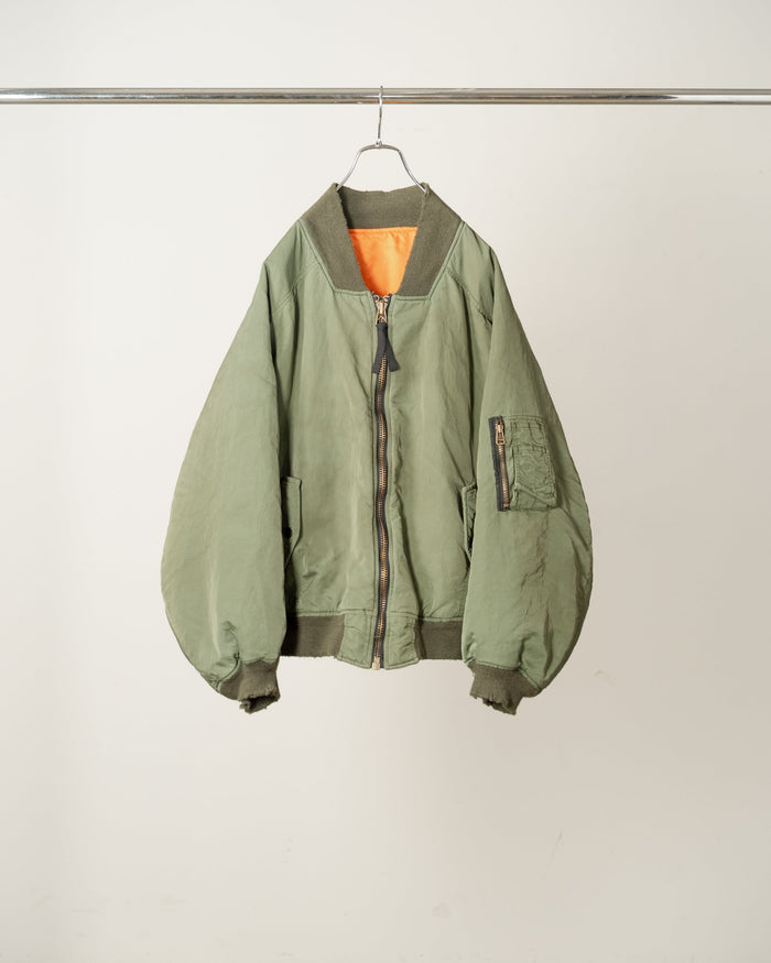 ANCELLM Aging Bomber Jacket, Khaki, front