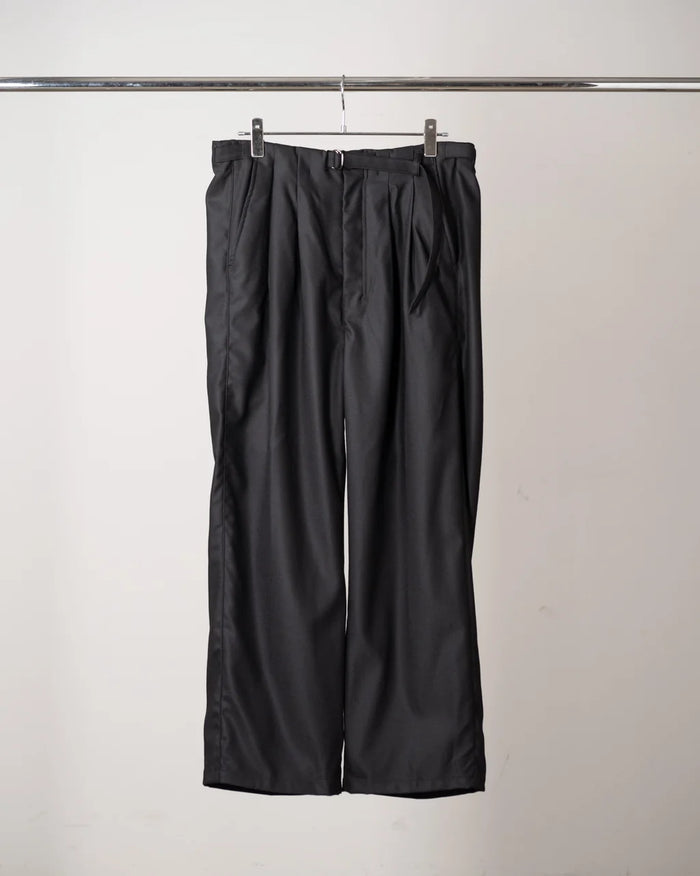 Wool Satin Belt-Less Slacks