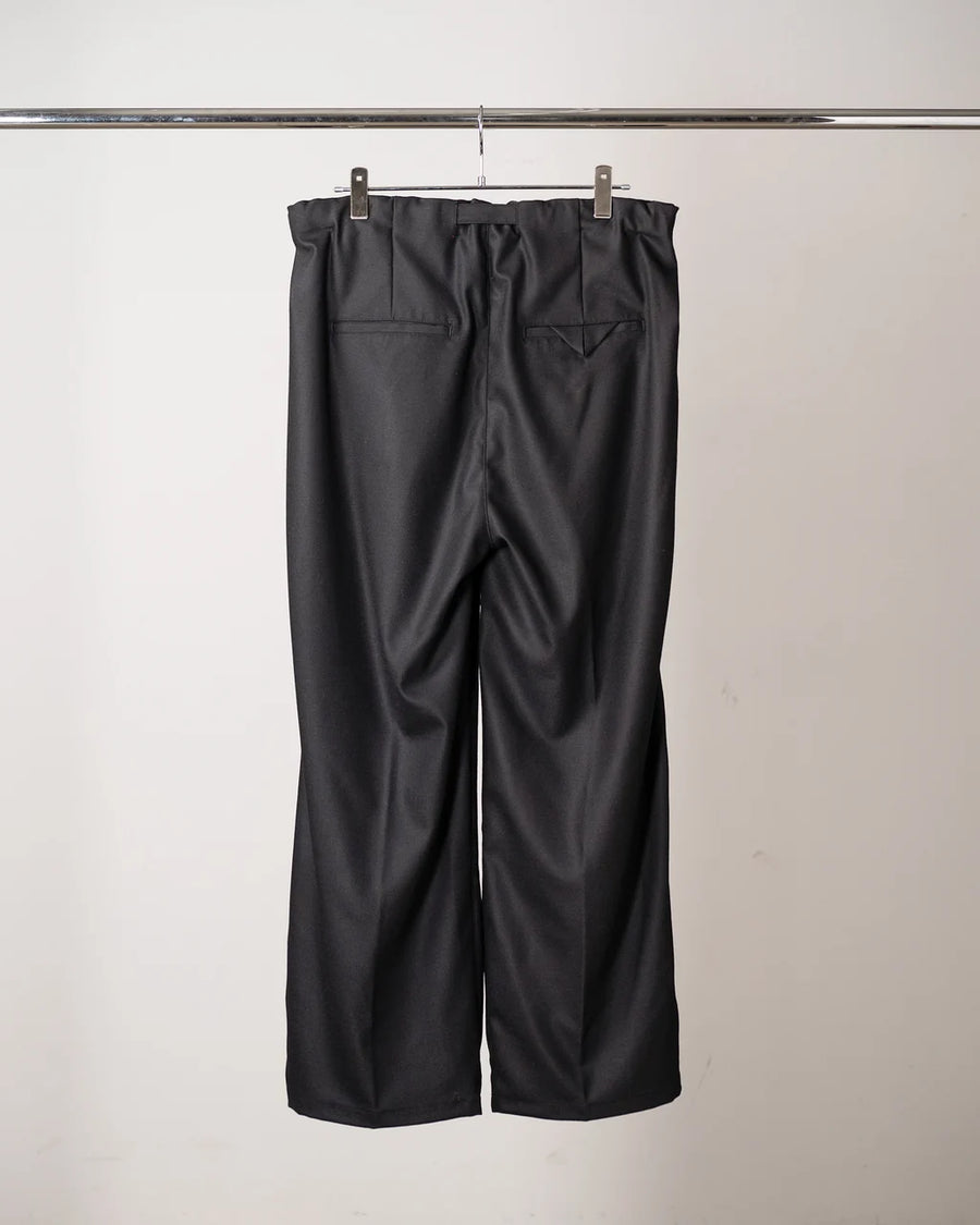 Wool Satin Belt-Less Slacks