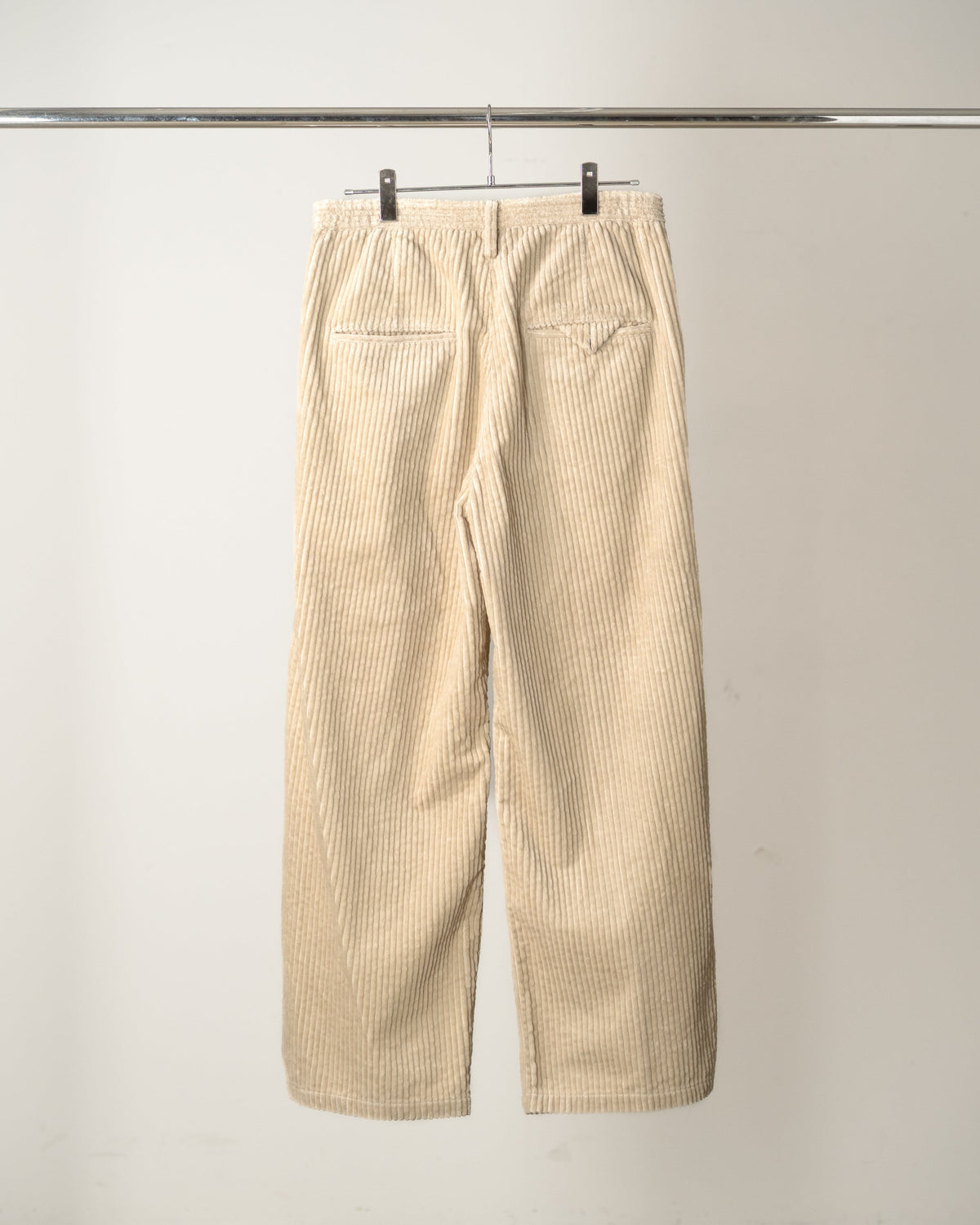 ANCELLM Corduroy Wide Slacks, Ivory, back
