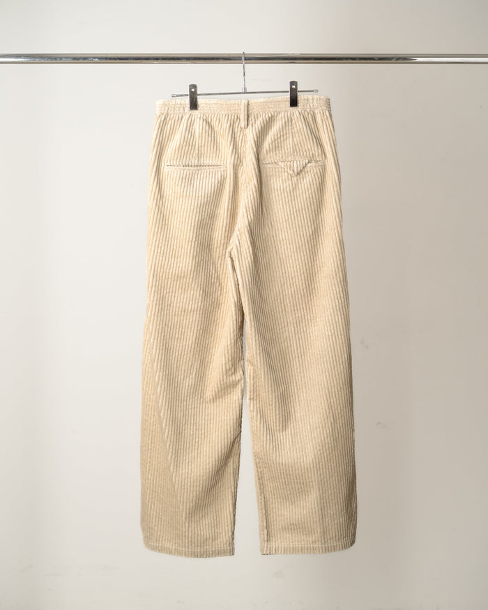 ANCELLM Corduroy Wide Slacks, Ivory, back