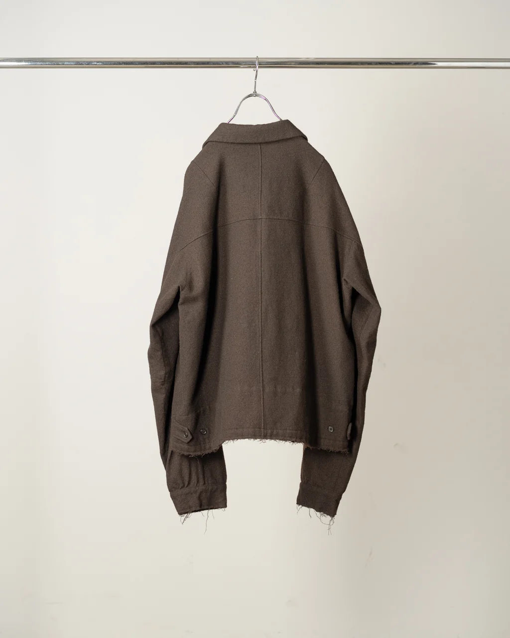 Shrink Wool Zip-Up Shirt Jacket