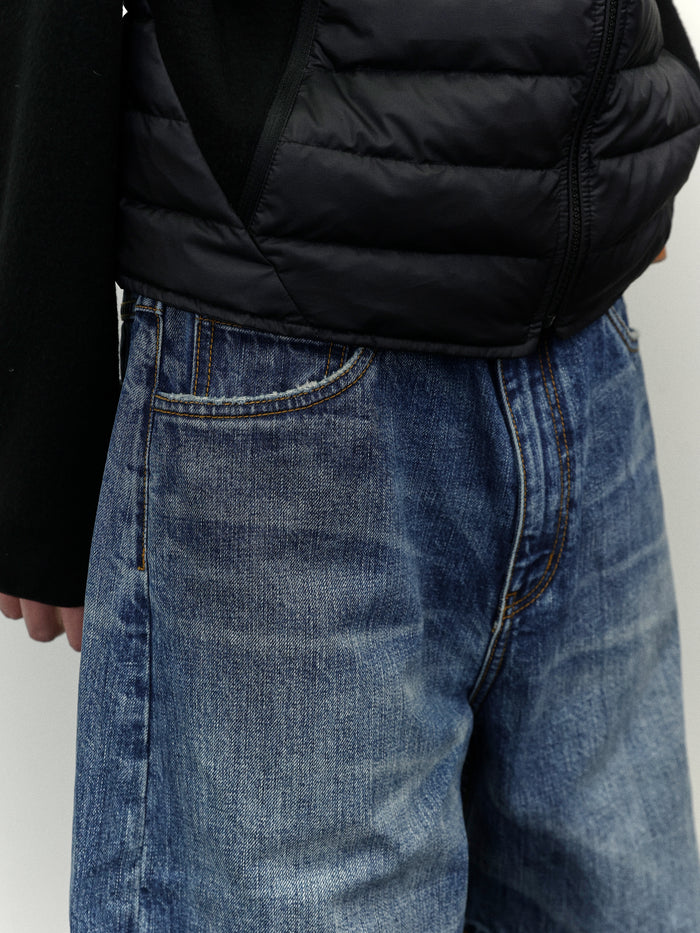 Washed Cocoon Jeans (Dark Indigo)