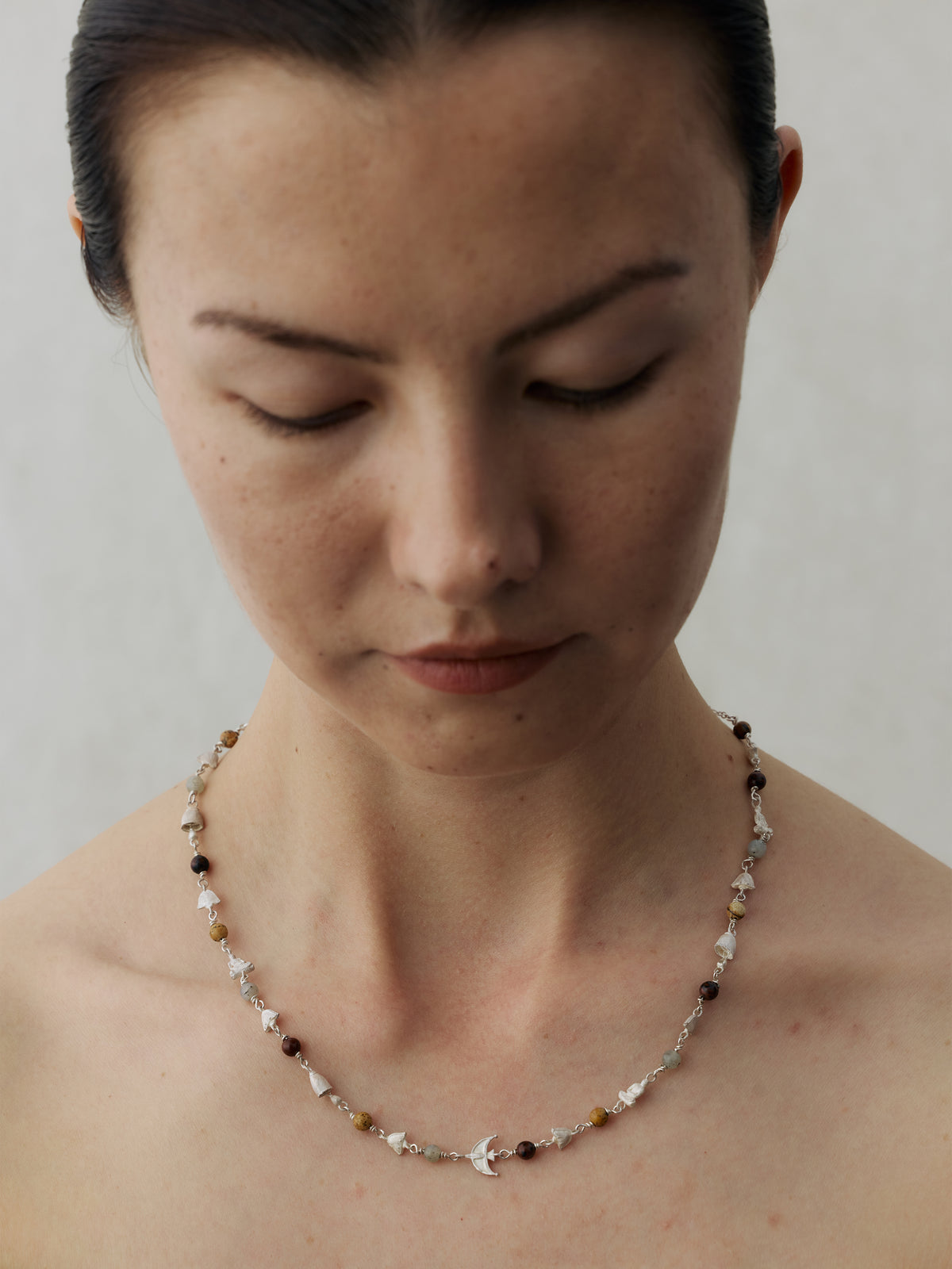 Qianshan Sterling Silver Multi-Gem Necklace
