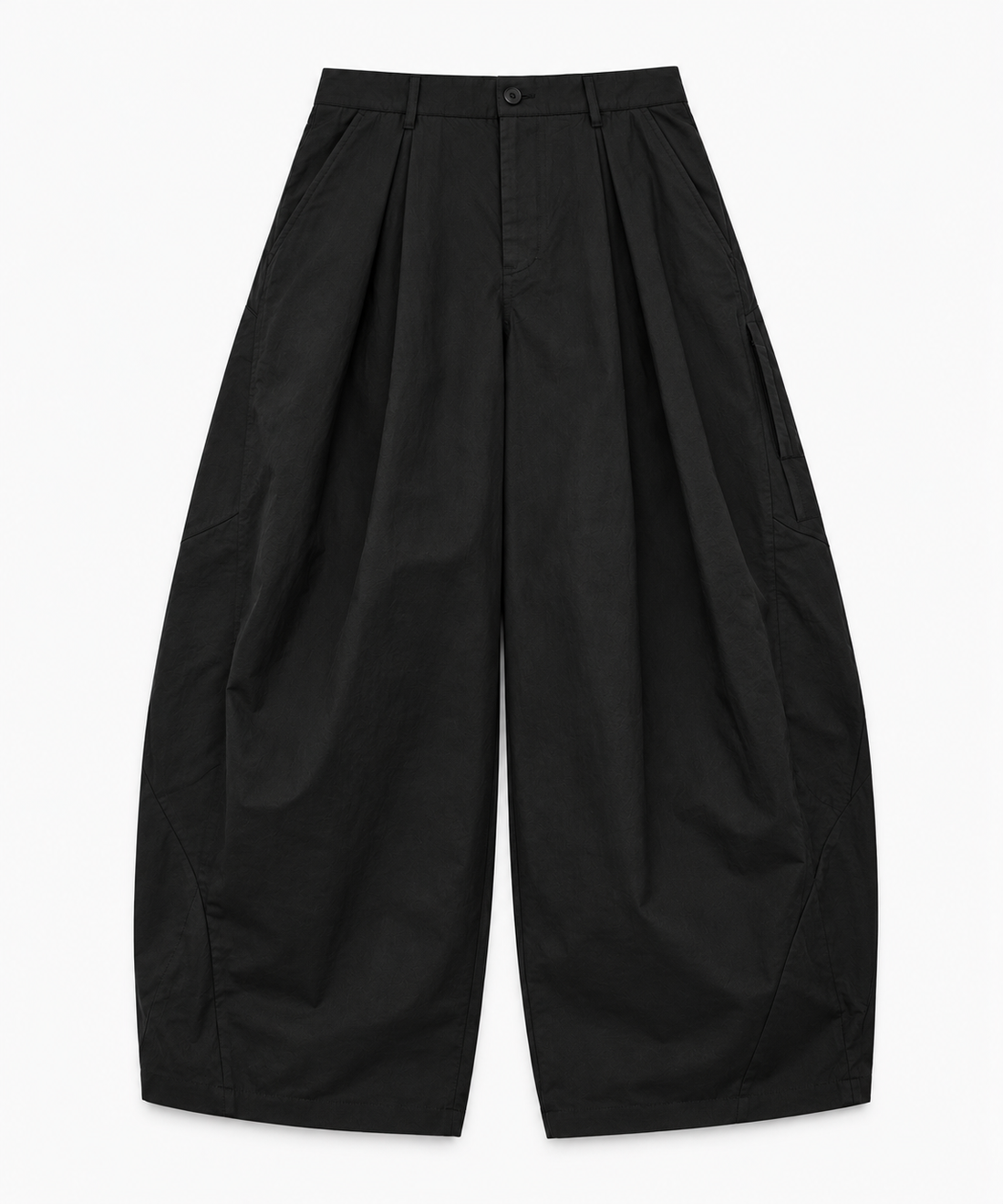 Pleated Cocoon Pants (Black)