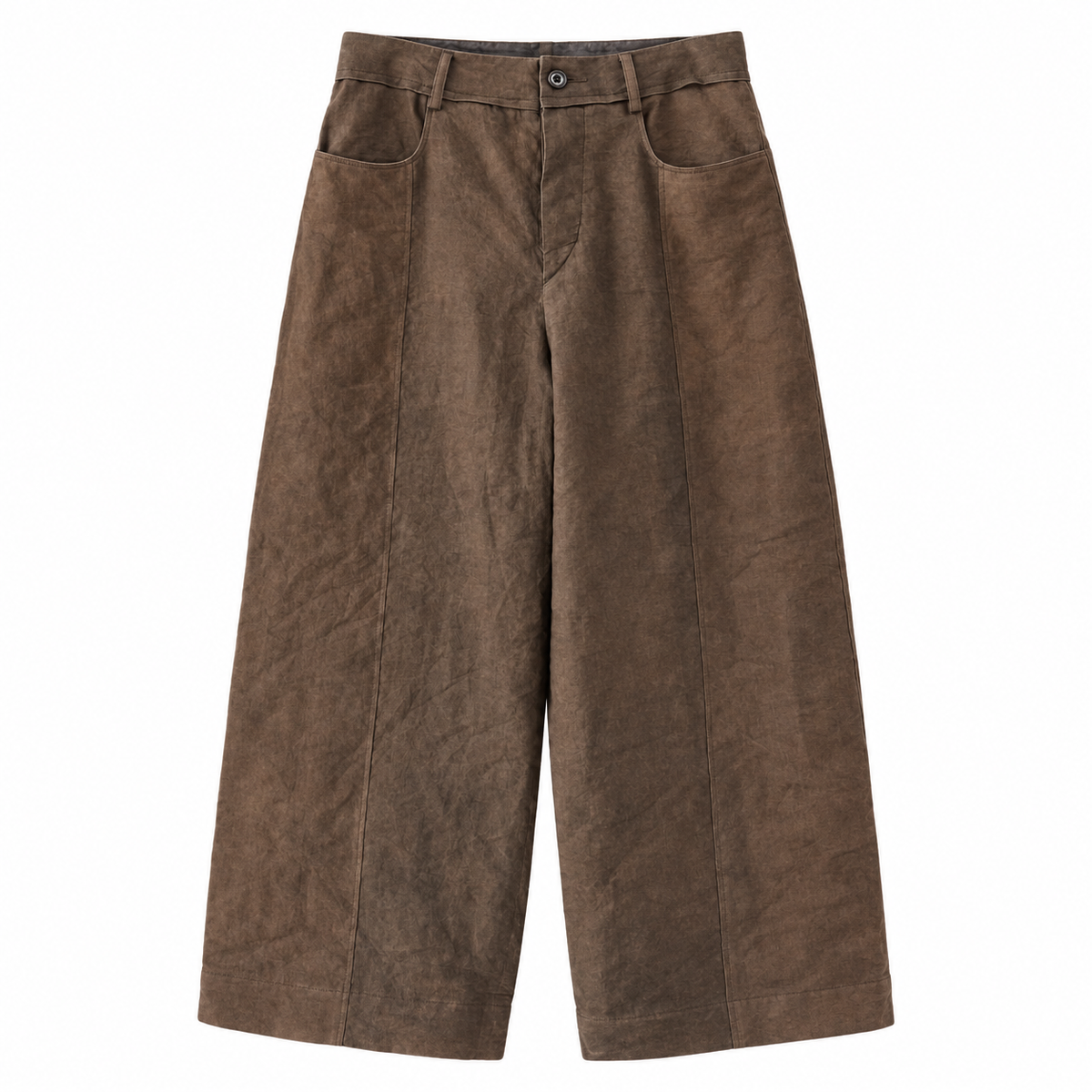 Panelled Construction Trousers (Washed Brown)