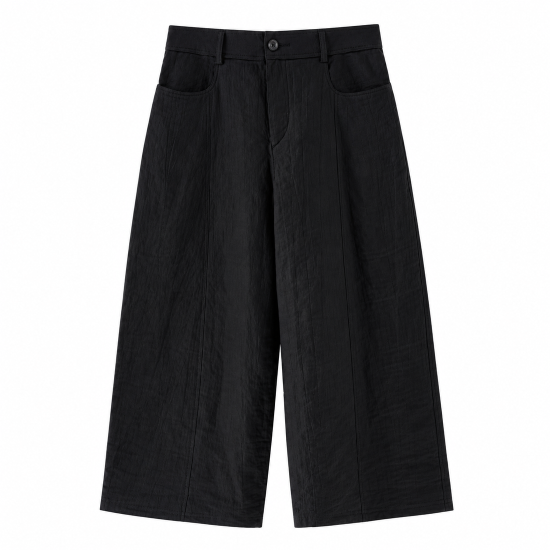 Panelled Construction Trousers (Black)