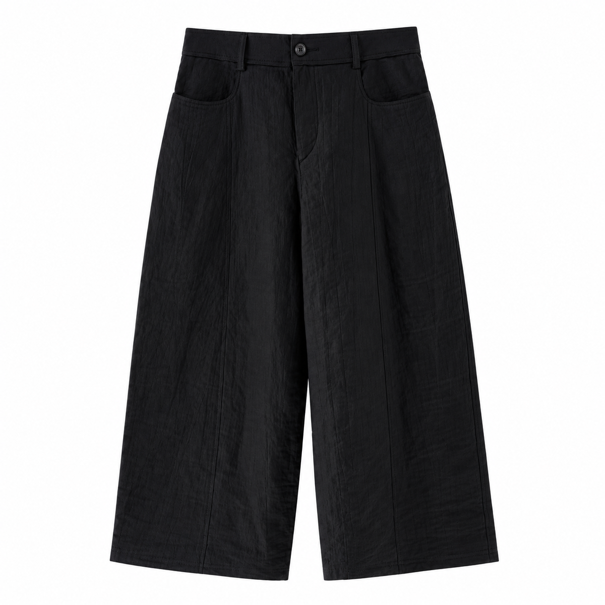 Panelled Construction Trousers (Black)