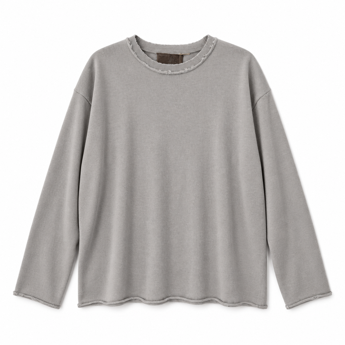 Cashmere Distressed Edge Knit (Light Grey)