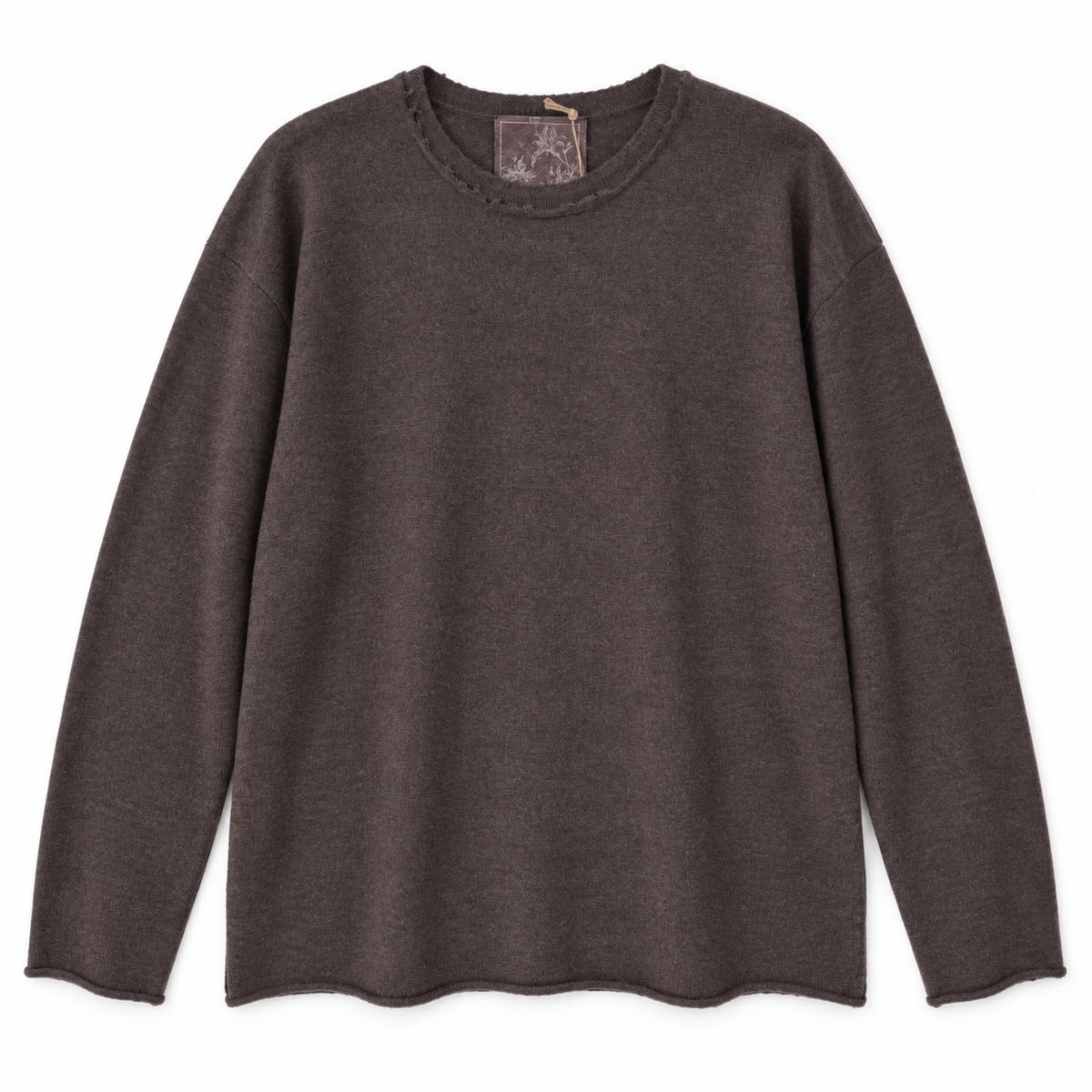Cashmere Distressed Edge Knit (Dark Grey)