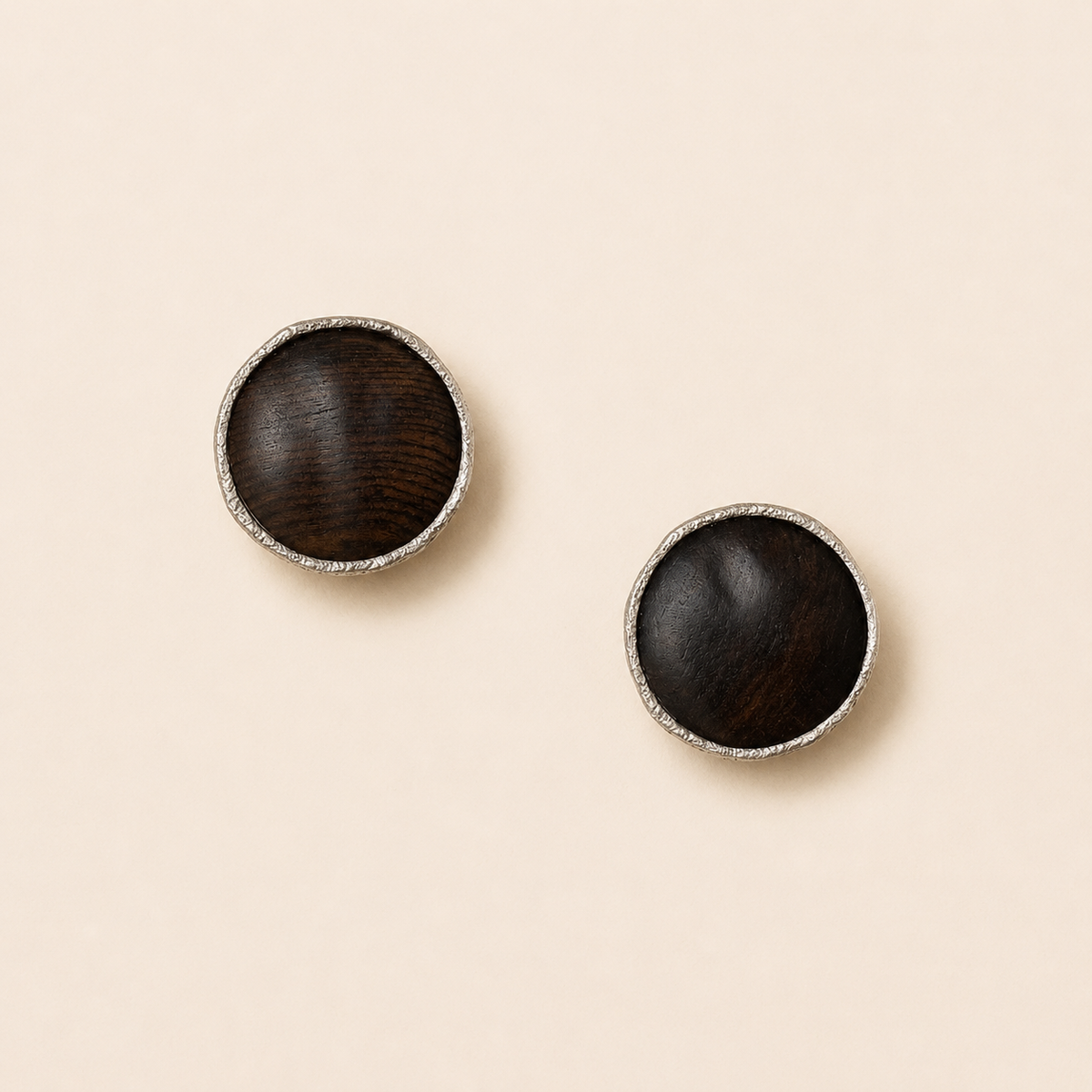 Little Fulfillment Sterling Silver & Ebony Stud Earrings
