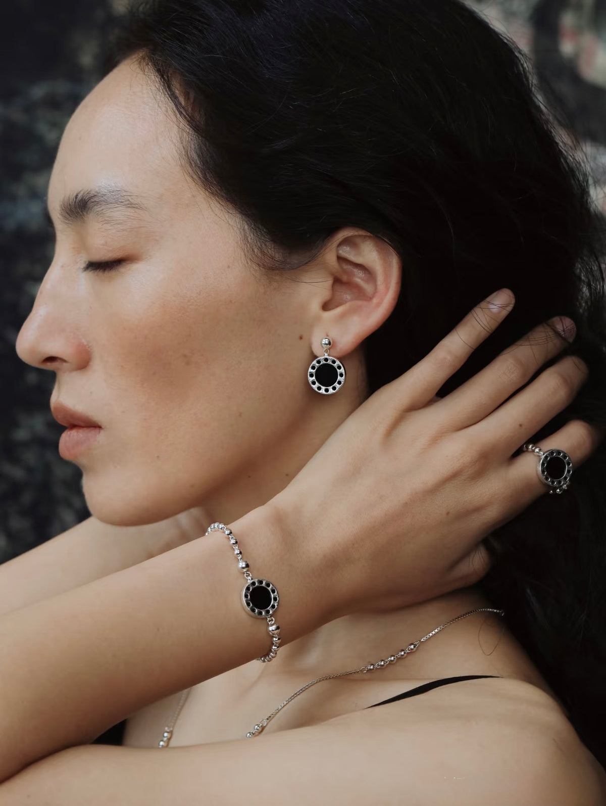 Shadow Beaded Stud Earrings