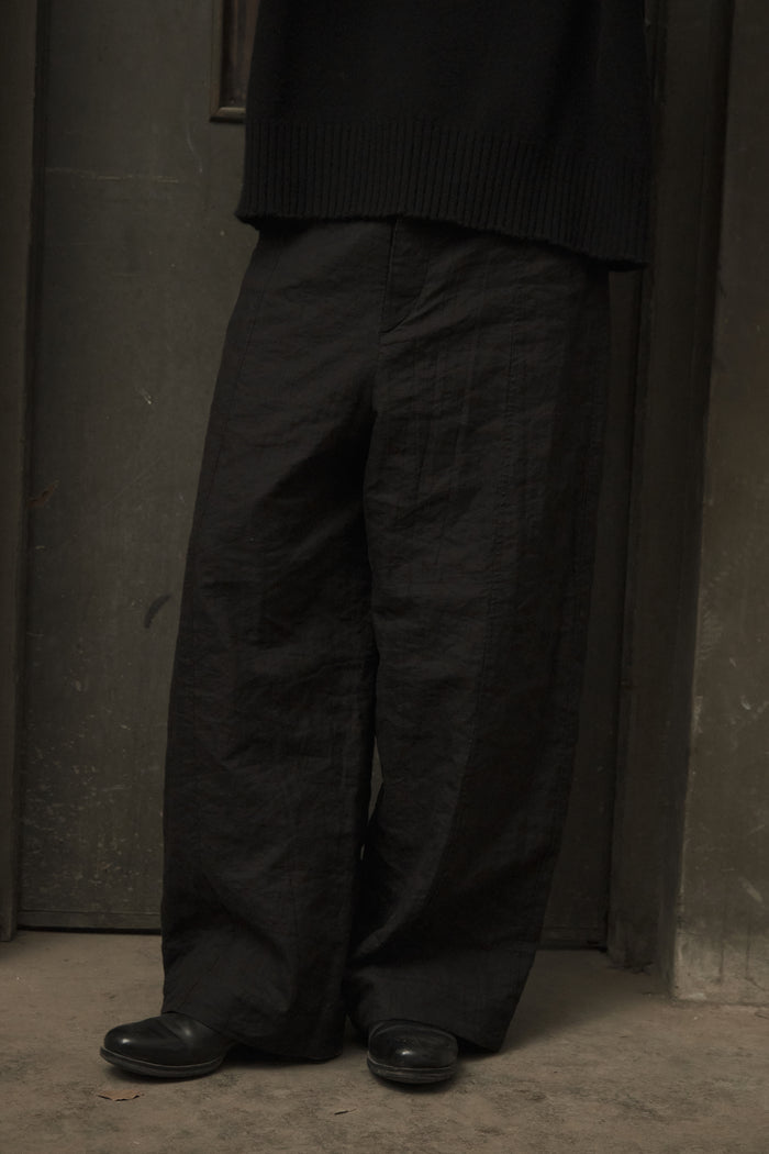 Panelled Construction Trousers (Black)