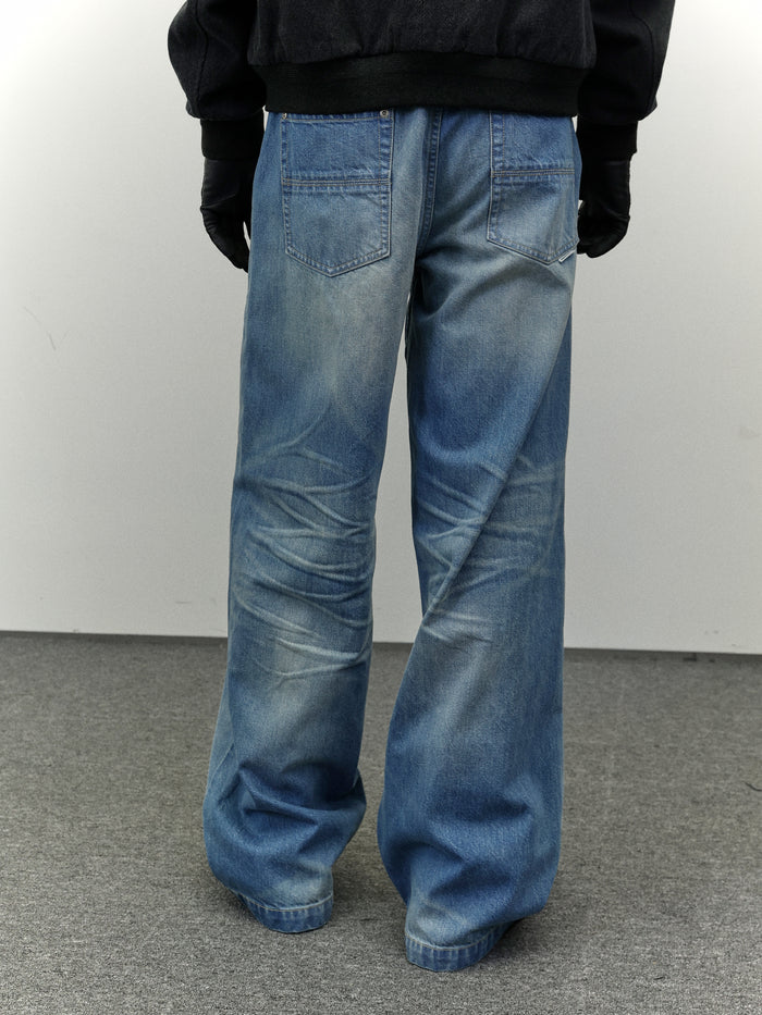 Retro Washed Loose Jeans