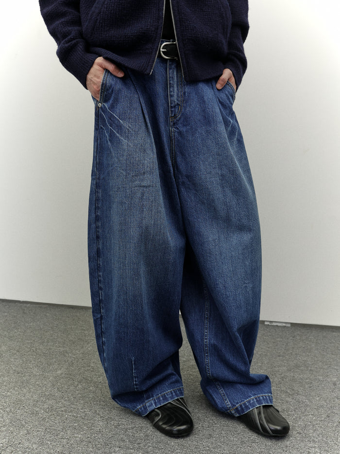 Washed Cocoon Jeans (Dark Indigo)