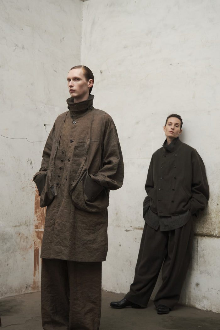 Double-Breasted Stand Collar Cropped Jacket