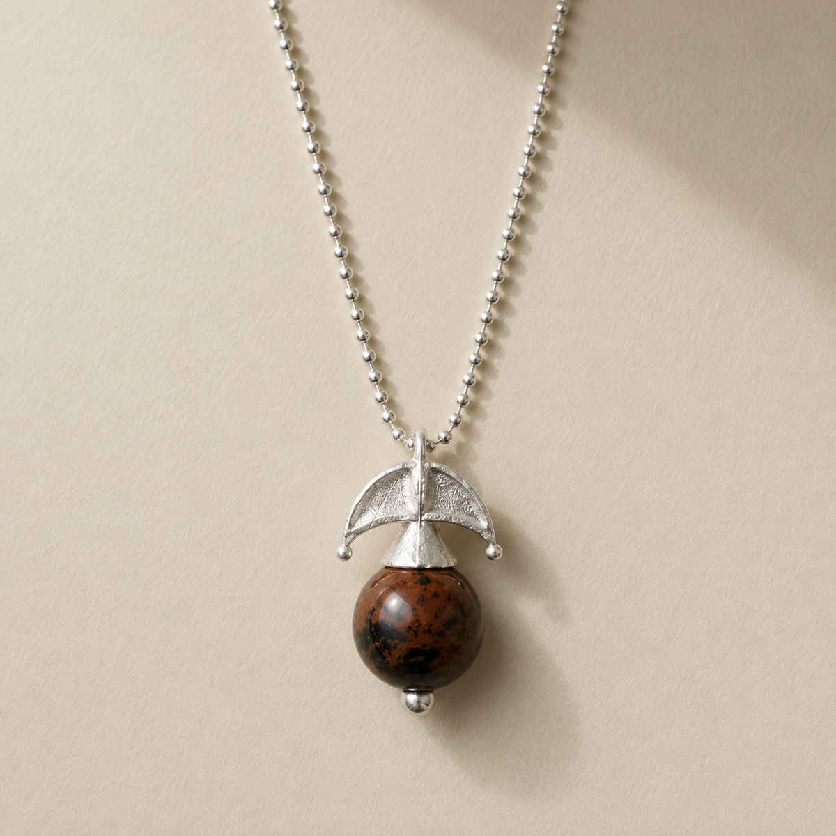Ruyi Bird Sterling Silver Golden Swan Stone Pendant Necklace