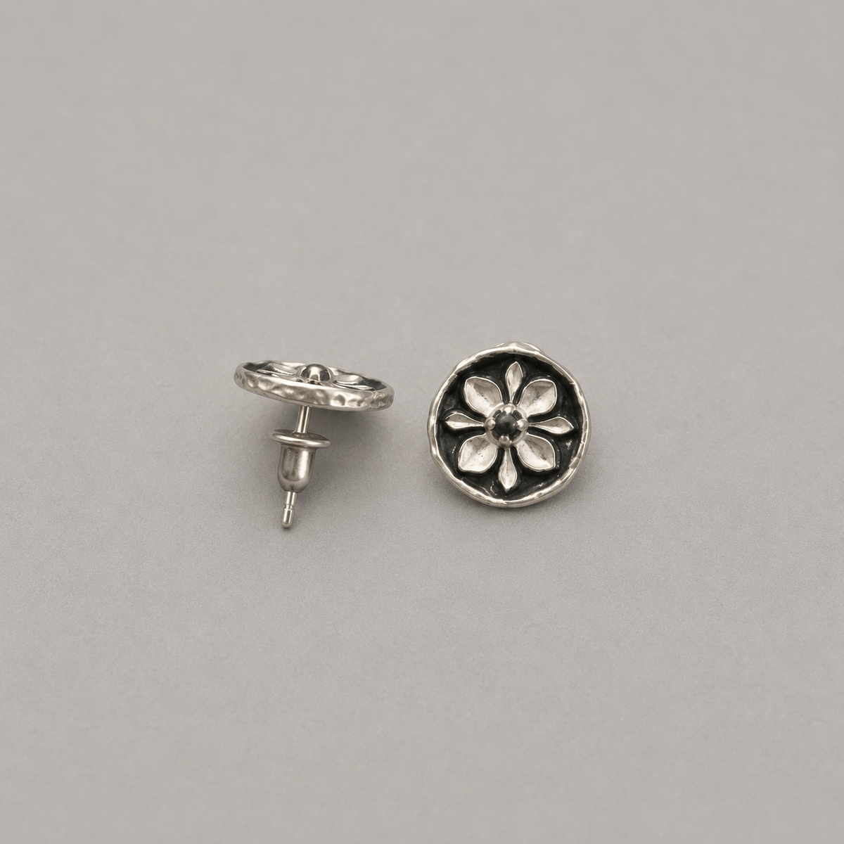 Shadow Lotus Tile Statement Earrings