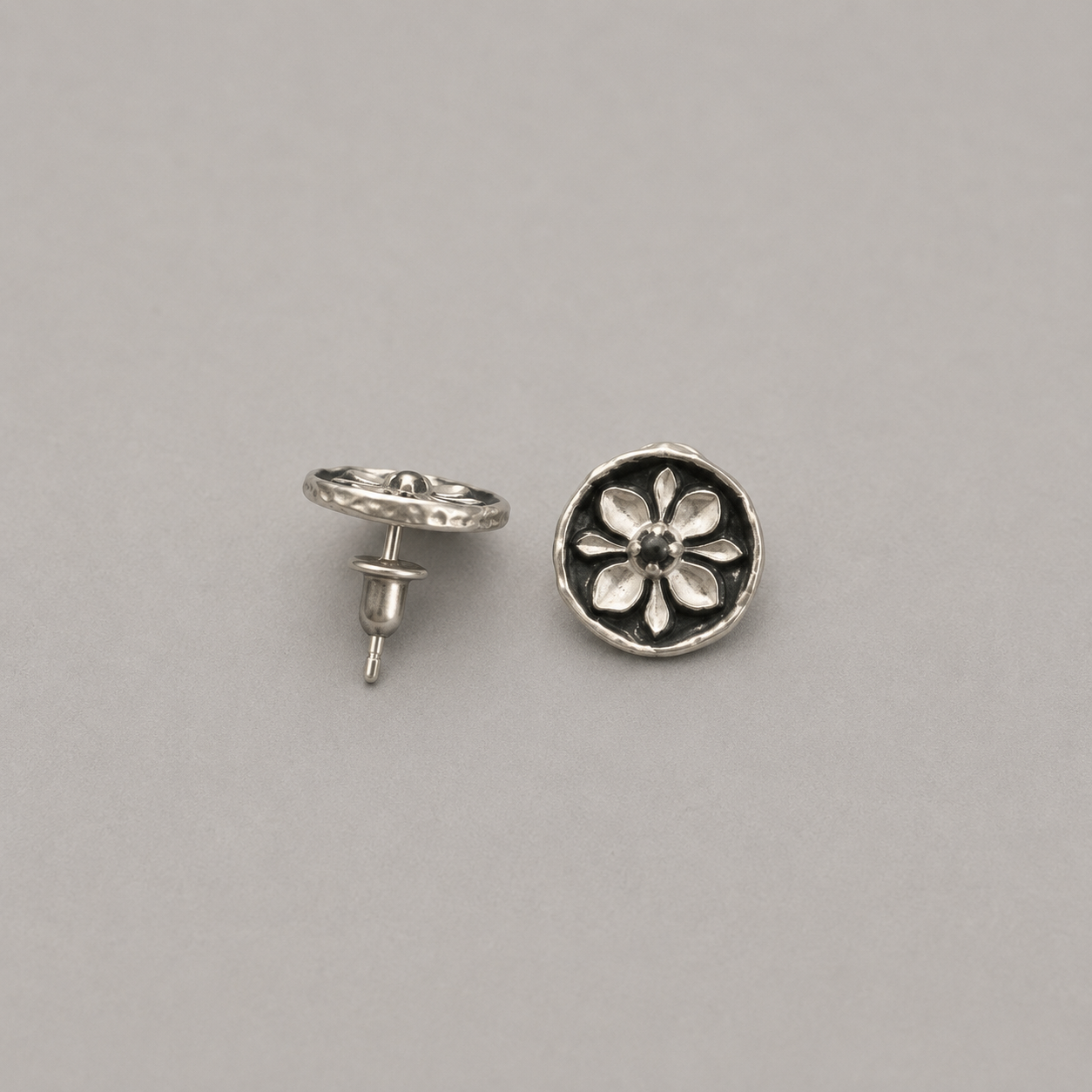 Shadow Lotus Tile Statement Earrings