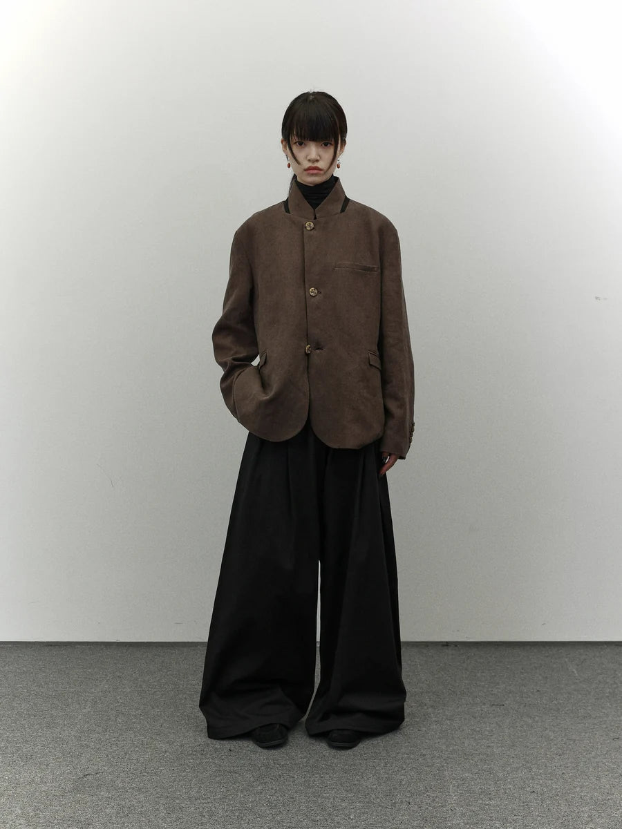 Pleated Wide-Leg Pants