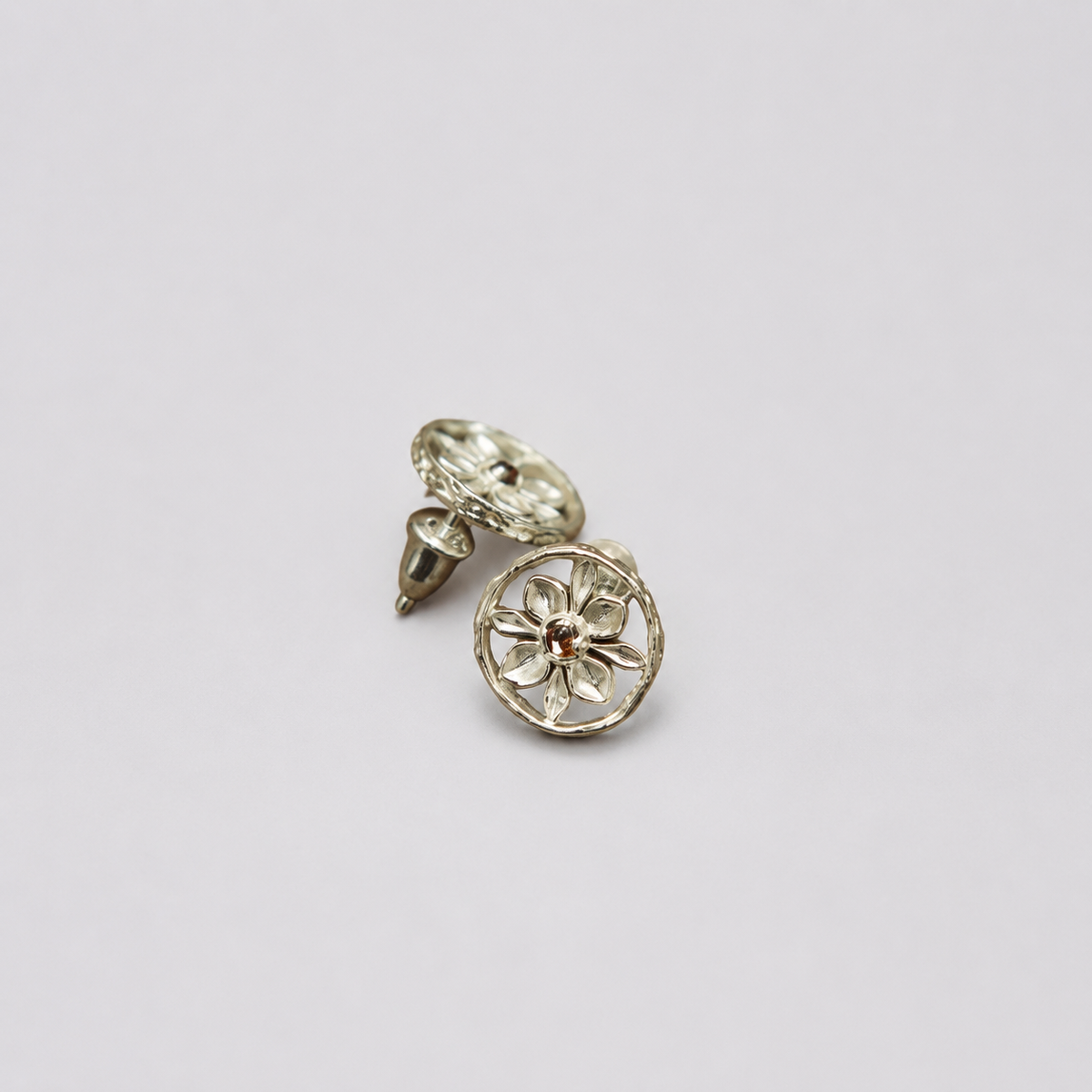 Crimson Lotus Tile Statement Earrings