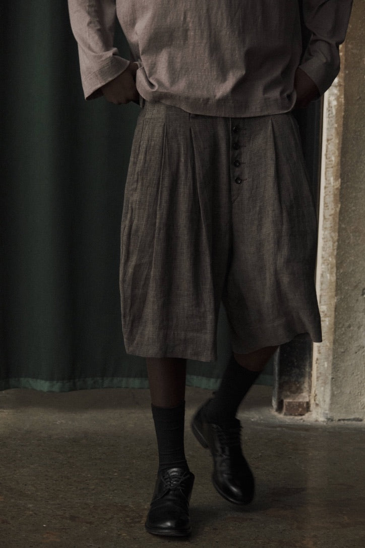 Double-pleat relaxed-fit shorts
