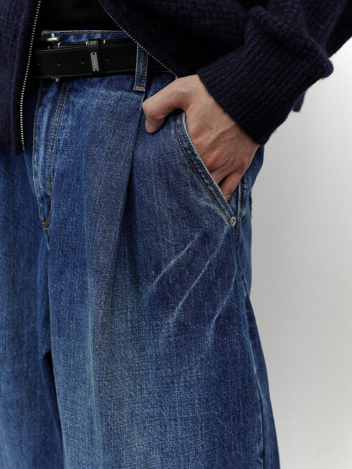 Washed Cocoon Jeans (Dark Indigo)