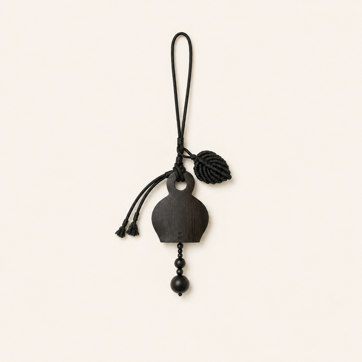 Jingsi Bell Ebony Handwoven Cord Bag Charm
