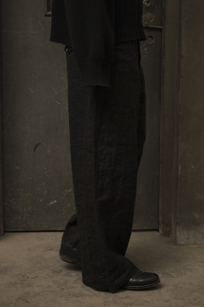 Panelled Construction Trousers (Black)