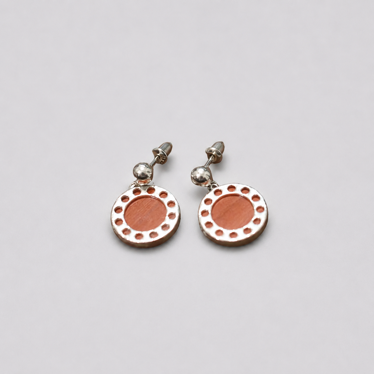Crimson Beaded Stud Earrings