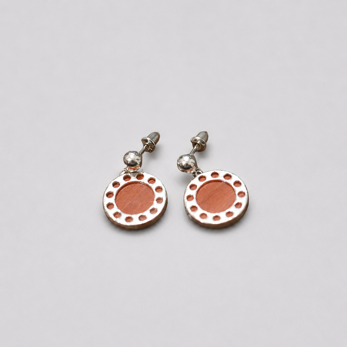 Crimson Beaded Stud Earrings